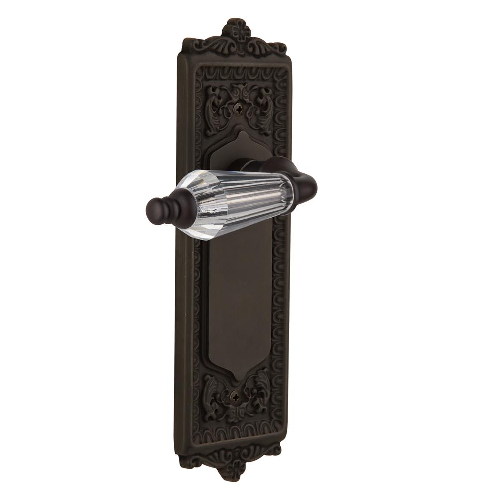 Nostalgic Warehouse EADPRL Full Passage Set Without Keyhole Egg & Dart Plate with Parlour Lever in Oil-Rubbed Bronze